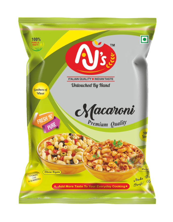Macaroni-100% Wheat Semolina/Rawa | Vegetarian | Zero Cholesterol | No Trans Fats | Healthy | Cooked in 8 Minutes